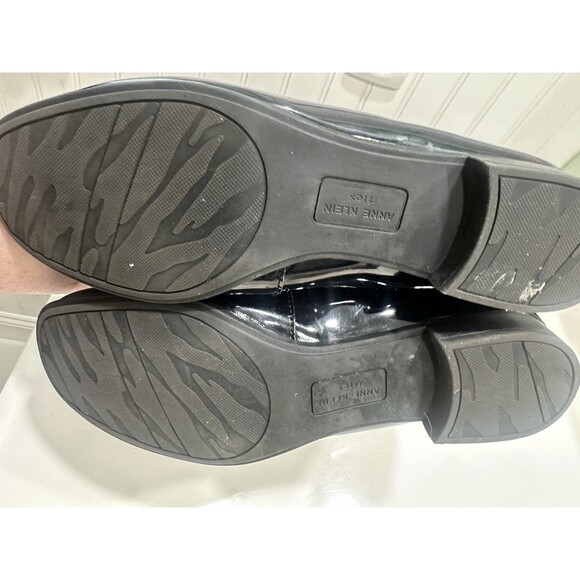 Anne Klein Iflex Black Slip On Patent Leather Loafers size 9M Manmade Upper - Picture 4 of 5